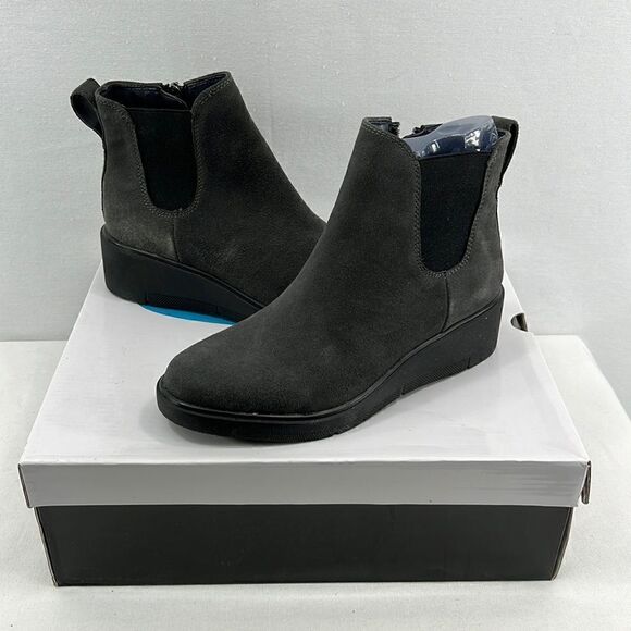 Aqua College Loretta Waterproof Booties- Dark Grey Suede- Size 5.5 M- NIB - Picture 1 of 7